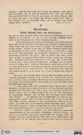 Sprechsaal: unser Aufsatz über das Denunzieren