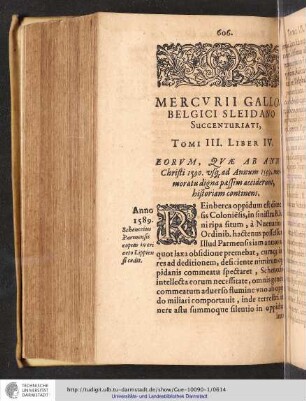 Mercvrii Gallo-Belgici Sleidano Succenturiati, Tomi III. Liber IV. Eorum, Qvae ab Anno Christi 1590. vsg. ad Annum 1593, memoratu digna passim acciderunt, historiam continens