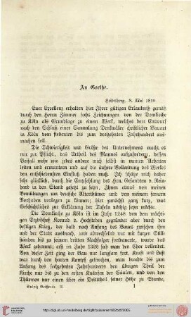 Briefwechsel mit Goethe