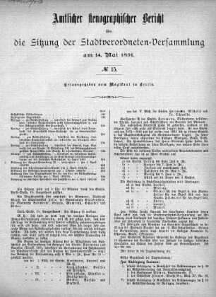No. 15, 14. Mai 1891