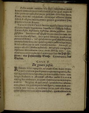 Caput II. De genere pestis.