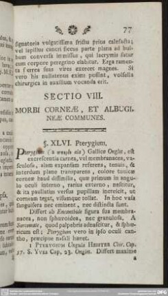 Sectio VIII. Morbi Corneae, Et Albugineae Communes