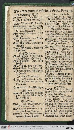 Die vornehmste Ministri von Gros-Britann.