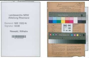 Entnazifizierung Wilhelm Niewald , geb. 28.08.1899 (Polizist)