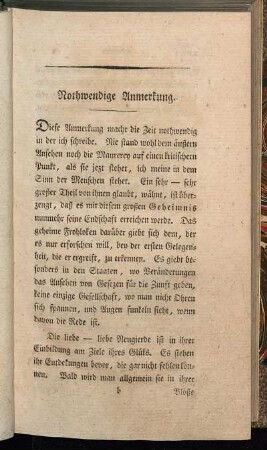 Nothwendige Anmerkung.