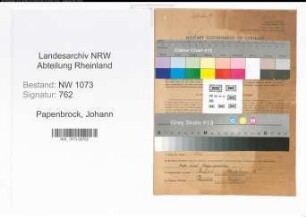 Entnazifizierung Johann Papenbrock , geb. 02.03.1895 (Magazinangestellter)
