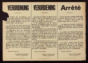 "Verordnung" über gültige Zahlungsmittel im besetzten Gebiet Belgiens