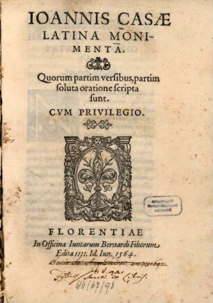 Latina Monimenta : Quorum partim versibus, partim soluta oratione scripta sunt