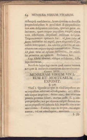 Caput XVII. Mensuram Virium Vivarum Et Mortuarum Exponit