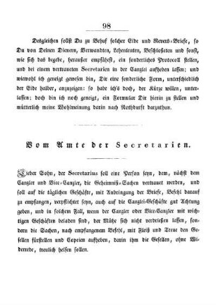 Vom Amte der Secretarien.