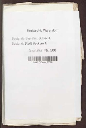 Quittungen der Vikarie des Beckumer Kapitels