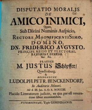 Disp. mor. de amico inimici