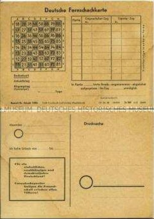 Karte zum Spielen von Fernschach