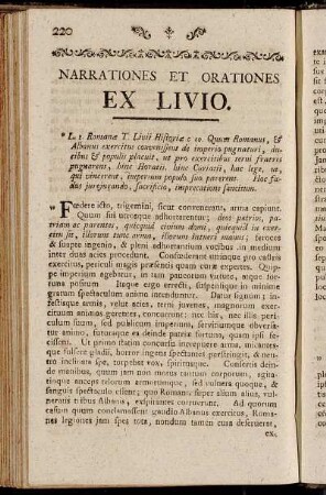 Narrationes et Orationes ex Livio.
