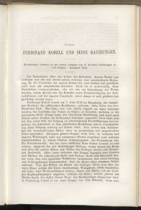Ueber Ferdinand Kobell und seine Radirungen.