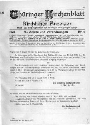 Nr. 9 : 15. August 1931