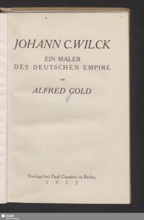Johann C. Wilck : ein Maler des deutschen Empire