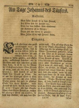 Am Tage Johannis des Täufers