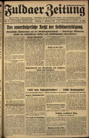 Ausgabe vom Samstag, den 17. Februar 1934.