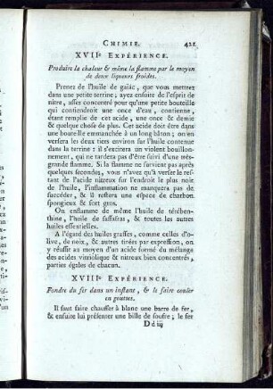 Chimie. XVII. Expérince.