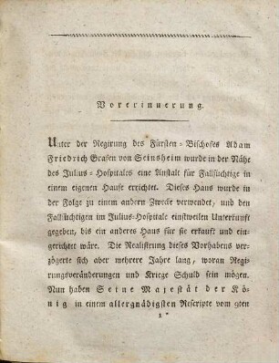 Plan zur Errichtung einer Anstalt für Fallsüchtige : Ein Programm