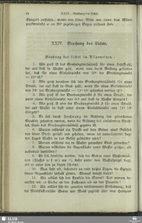 XXIV. Brechung des Lichts