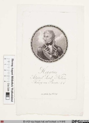 Bildnis Horatio Nelson, 1801 1. Viscount N.