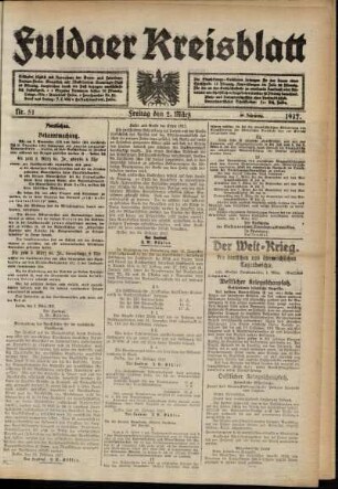 Ausgabe vom Freitag, den 02. März 1917.