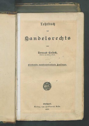 Lehrbuch des Handelsrechts