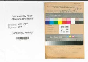 Entnazifizierung Heinrich Henneking , geb. 03.04.1914 ()