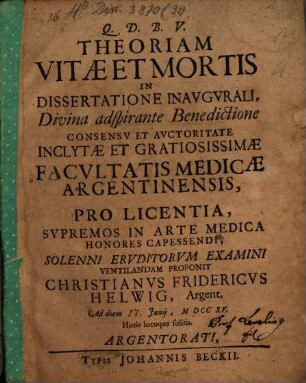 Theoria vitae et mortis