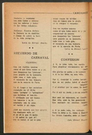 Recuerdo de carneval : (Canción)