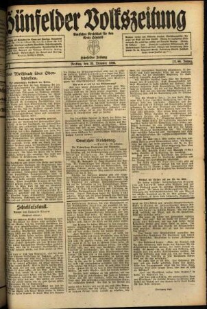 Ausgabe vom Freitag, den 22. Oktober 1920.