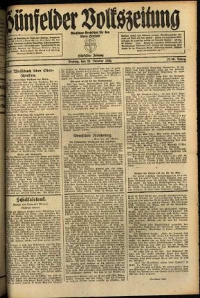 Ausgabe vom Freitag, den 22. Oktober 1920.