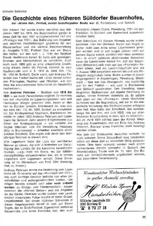 Die Geschichte eines früheren Sülldorfer Bauernhofes, : der "Wüste Hof",Freihof , zuletzt Godelfroysche Besitz war (3. Fortsetzung und Schluß)