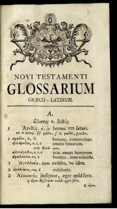Novi testamenti glossarium graeco - latinum.