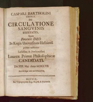 De circulatione sanguinis disputatio