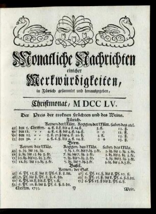 Christmonat, MDCCLV