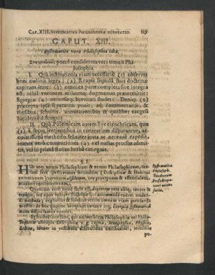 Caput XIII. Systematica vera Philosophia idea.