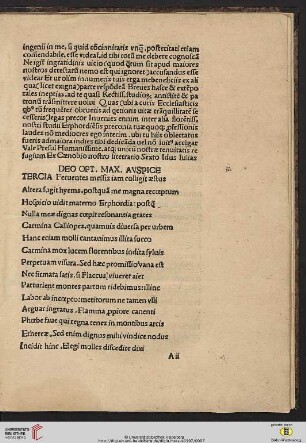 Deo opt. max. auspice tercia