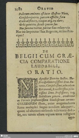 Oratio Quarta Et Vigesima. Belgii Cum Graecia Comparatione Laudabili