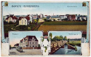 Böhlitz-Ehrenberg : Gesamtblick ; Postamt ; Waldeingang