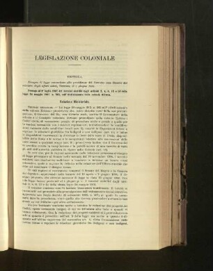 Legislazione coloniale