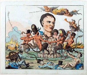 Napoleon-Karikatur: "Er verdient den Kranz"