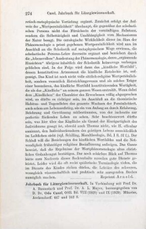 274-276 [Rezension] Jahrbuch für Liturgiewissenschaft