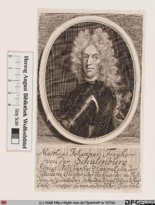 Bildnis Johann Matthias Schulenburg (1715 Reichsgraf) von der