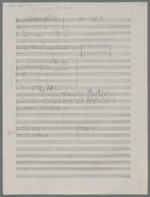 Von deutscher Seele, V (4), Coro, orch, org, op. 28, Sketches - BSB Mus.coll. 7.11 : [caption title:] Zusammenhängende Choralmelodie.