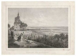Das Spitzhaus, ehemaliges Lusthaus in Radebeul-Oberlößnitz 1672 von Wolf Caspar von Klengel errichtet, mit Blick nach Südosten über das Elbtal