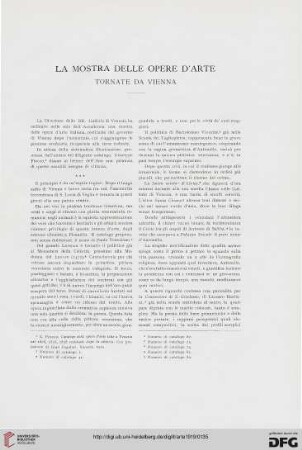 22: La mostra delle opere d'arte tornate da Vienna