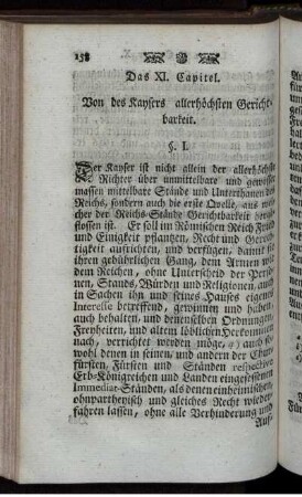 Das XI. Capitel. Von des Kaysers allerhöchsten Gerichtbarkeit.